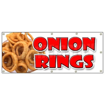 Signmission ONION RINGS BANNER SIGN deep fried vidalia crispy ring french fries B-120 Onion Rings